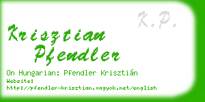 krisztian pfendler business card